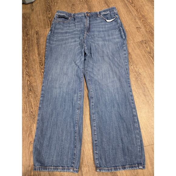Talbots Denim - Talbots Medium Wash Straight Leg Jeans Denim Plus Size 18
